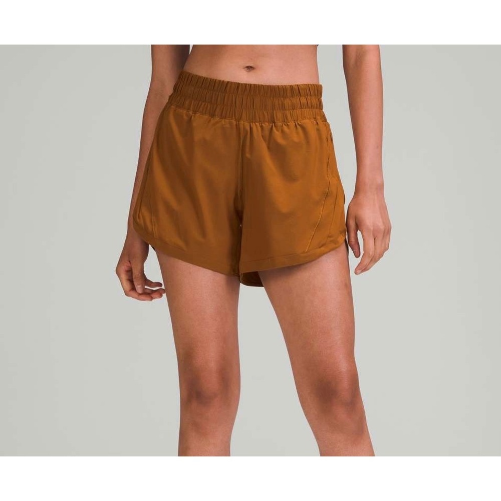 Lululemon Shorts Track That Mid Rise Lined 5" Copper Brown size 8